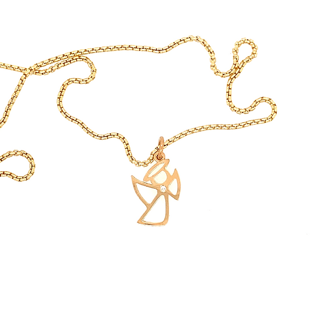 “Haley” Medium Angel Charm on Chain Necklace