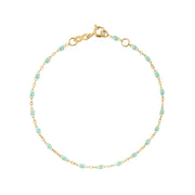 Classic Gigi Jade bracelet, Yellow Gold, 6.7"