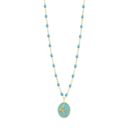 Turquoise Angelfish Necklace, Yellow Gold, 16.5"