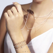 Classic Gigi White bracelet, Yellow Gold, 6.7"