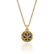 Medium Hex Ball Pendant with Black Onyx Gemstone