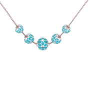 Defi 5-Hex Ball Necklace Silver/Turquoise