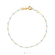 Classic Gigi Baby Blue bracelet, Yellow Gold, 6.7"