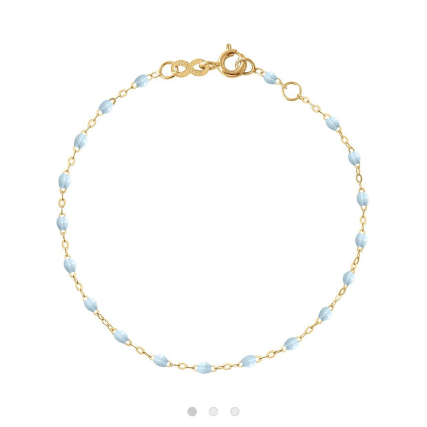 Classic Gigi Baby Blue bracelet, Yellow Gold, 6.7"