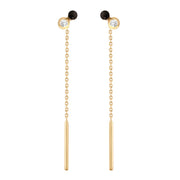 Dot Diamonds Black resin earrings, Yellow Gold