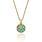 Medium Hex Ball Pendant with Turquoise Gemstone