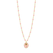Baby Pink Rose Necklace, Yellow Gold, 16.5"