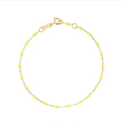 Classic Gigi Lime bracelet, Yellow Gold, 6.7"