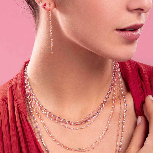 Classic Gigi Fuchsia necklace, yellow gold, 16.5"