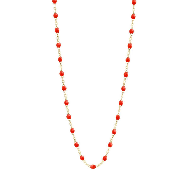 Classic Gigi Coral necklace, yellow gold, 16.5"