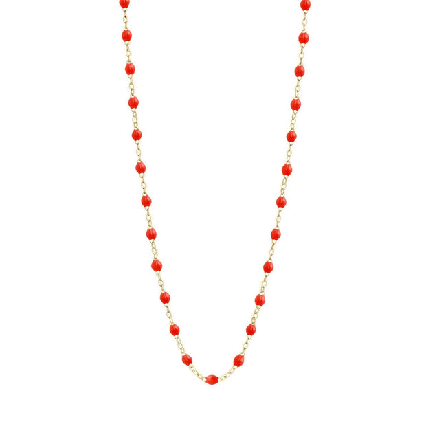 Classic Gigi Coral necklace, yellow gold, 16.5"
