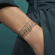 Classic Gigi Emerald bracelet, Yellow Gold, 6.7"