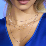 Gigi Supreme Classic 1 Diamond Necklace, White, Yellow Gold, 16.5"