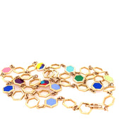 ReRe Gold Hex Chain Link Necklace