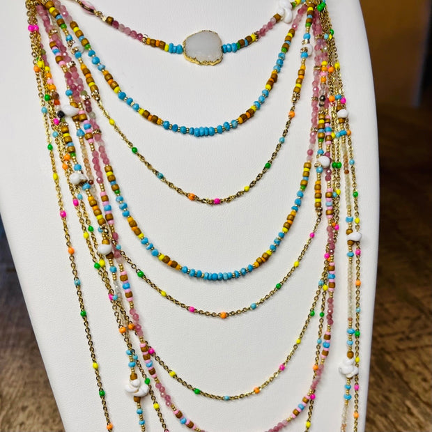 ReRe 10 Strand Beaded Necklace