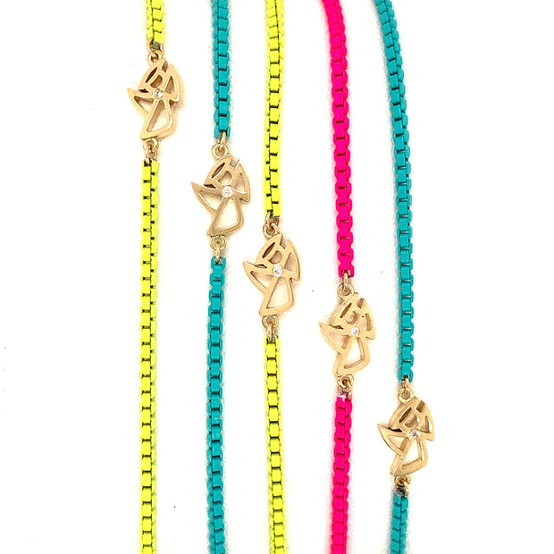 “Haley” Angel Colored Chain Bracelet